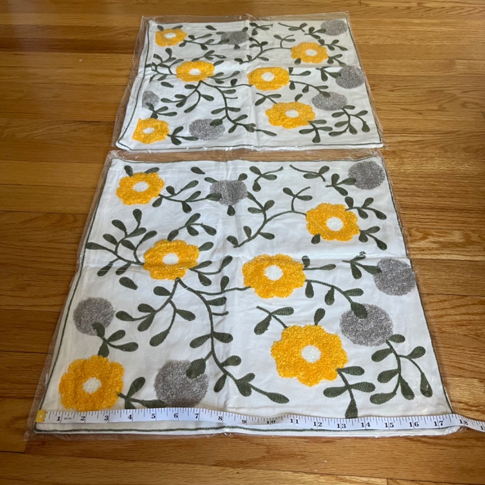 2PC Elegant Floral Vine Embroidered Pillowcase - Picture 5 of 5